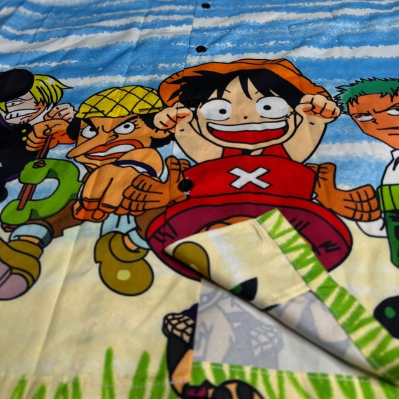 All Over Print one Piece Anime Button Up Shirt - Picture 4 of 4